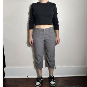 y2k GAP JEANS Gray Cargo Capri Pants Size 8